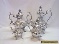 REED & BARTON HAND CHASED "WINTHROP" SILVER PLATED 4 PC TEA SET