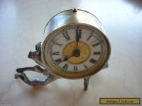 Manfd by Ansonia,CHRPorcelain Roman Dial Gild Engraved Center Unusual Desk Clock