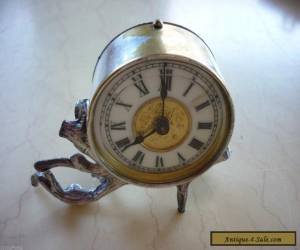 Manfd by Ansonia,CHRPorcelain Roman Dial Gild Engraved Center Unusual Desk Clock for Sale