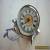 Manfd by Ansonia,CHRPorcelain Roman Dial Gild Engraved Center Unusual Desk Clock for Sale