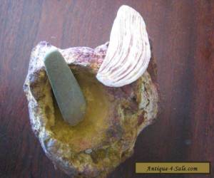 Item  SOLID RAW OCHRE BOWL & KNIFE :ABORIGINAL for Sale