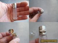 ANTIQUE Sterling Silver & Crystal Perfume Smelling Salt Bottle 19th 