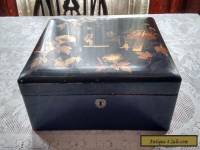 Lacquered Wooden Box Inlaid Japanese Style