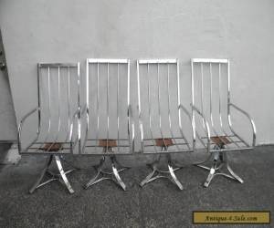 Item SET OF 4 MID-CENTURY MODERN CHROME DINING CHAIRS #5934A for Sale