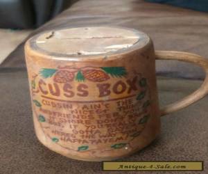 Item ANTIQUE / VINTAGE WOODEN MUG MONEY BOX - UNUSUAL - HAND CARVED.( CUSS BOX ) for Sale