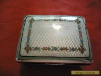 Sterling silver antique Guilloche box with playing cards