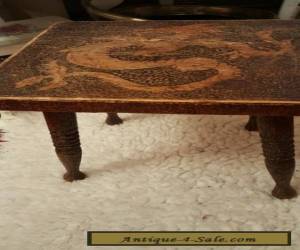 Item Antique/ vintage quirky little table with Chinese  dragon  on top  for Sale