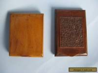 Treen visiting card cases x 2 C1890