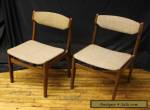 2 Vintage Mid Century Modern Danish Walnut Wood Wooden Dining Side Accent Chairs for Sale