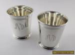 Reed & Barton Sterling Silver H14 Mint Julep Cups - Set of 2 - Monogram "JVD" for Sale