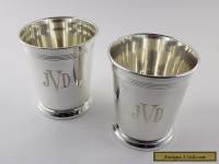 Reed & Barton Sterling Silver H14 Mint Julep Cups - Set of 2 - Monogram "JVD"