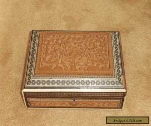 Item ANTIQUE ANGLO INDIAN SANDALWOOD & SADELI MOSAIC HAND CARVED LARGE BOX MID 19th C for Sale