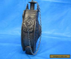 Item Vintage Tibetan Silver Metal Flask Repousse Design  for Sale