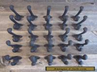 25 Cast Iron Black School Style Coat Hooks Hat Hook Hall Tree Restoration 3 1/4"