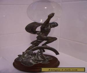 Item BRONZE STATUE OF ATLAS ON WOODEN BASE. for Sale