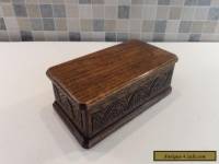 LOVELY VICTORIAN 19thC HAND CARVED OAK SMALL DESK OR TABLE BOX 