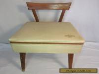 Vintage Danish Sewing Mid Century Modern Chair Wood Back With Storage 
