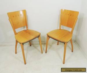 Item Set of 2 Vintage Mid Century Heavy Duty Solid Wood Waymar Chairs for Sale