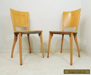 Item Set of 2 Vintage Mid Century Heavy Duty Solid Wood Waymar Chairs for Sale