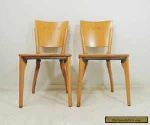 Item Set of 2 Vintage Mid Century Heavy Duty Solid Wood Waymar Chairs for Sale