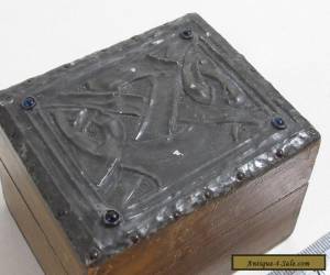 Item ANTIQUE CELTIC METAL PEWTER? TOP WOODEN TRINKET BOX for Sale