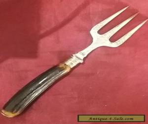 Item Beautiful Silver Plate and Antler Handled Bread Fork for Sale