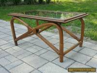 VINTAGE MID CENTURY Modern TIKI Bamboo and Glass Coffee Table 