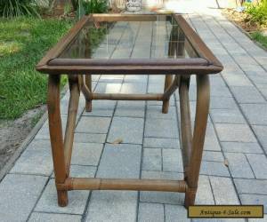 Item VINTAGE MID CENTURY Modern TIKI Bamboo and Glass Coffee Table  for Sale