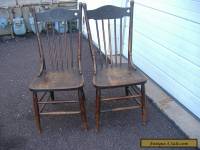 Early Oak Press Back Chair Vintage Antique Turn of Century 2 Available