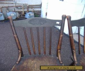 Item Early Oak Press Back Chair Vintage Antique Turn of Century 2 Available for Sale