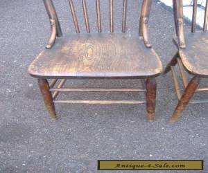 Item Early Oak Press Back Chair Vintage Antique Turn of Century 2 Available for Sale