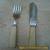 Silver Plate Boxed Faux Bone Cutlery Set for Sale