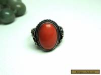 Old  Chinese adjustable silver & coral ring