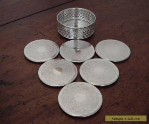 Item "STRACHAN" VINTAGE SILVER PLATED COASTER SET & HOLDER for Sale