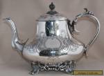 Antique PHILIP ASHBERRY & SONS Silver Plate Large Capacity Tea Pot - Etched for Sale