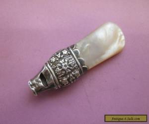 VICTORIAN SILVER & MOTHER OF PEARL BABY WHISTLE/TEETHER for Sale