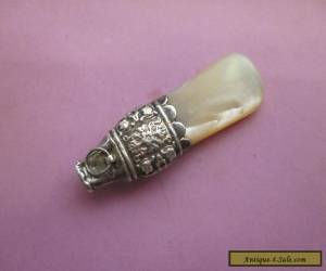 Item VICTORIAN SILVER & MOTHER OF PEARL BABY WHISTLE/TEETHER for Sale