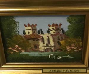 Item 2 antique miniature arcylic paintings with gold frame for Sale