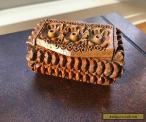 Item Antique Carved Coquilla Nut Treen Snuff Box  for Sale