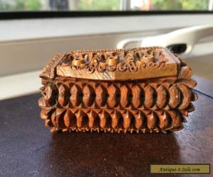 Item Antique Carved Coquilla Nut Treen Snuff Box  for Sale