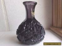 ANTIQUE DEEP AMETHYST PURPLE GLASS WATER BOTTLE EAPG PATTERN GLASS 1900