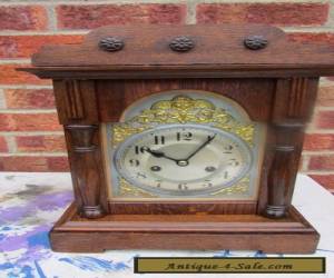 Item German Oak Striking Mantle Clock C1910 for Sale