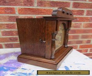 Item German Oak Striking Mantle Clock C1910 for Sale