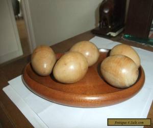 A FABULOUS SET OF TURNED WOODEN EGGS AND A CARVED WOODEN BOWL BY DON ALEXANDER for Sale