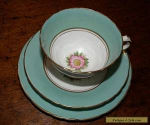 ANTIQUE "DELPHINE" FINE BONE CHINA TEA CUP, SAUCER & PLATE SET for Sale