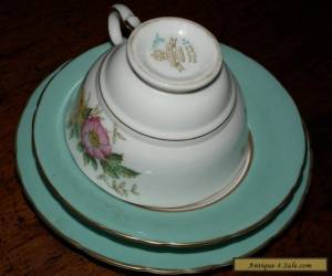 Item ANTIQUE "DELPHINE" FINE BONE CHINA TEA CUP, SAUCER & PLATE SET for Sale