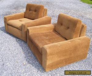  VINTAGE MID CENTURY MODERN PAIR OF CLUB LOUNGE CHAIRS- LOW PROFILE for Sale