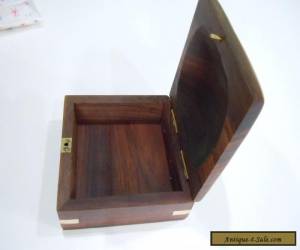 Item NICE WOODEN BOX WITH BRASS INLAiD STARS   for Sale