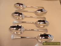 GOOD STERLING SILVER SET OF SIX OLD ENGLISH DESSERT SPOONS,SHEFFIELD 1899, JD&S