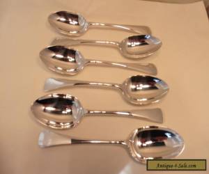 GOOD STERLING SILVER SET OF SIX OLD ENGLISH DESSERT SPOONS,SHEFFIELD 1899, JD&S for Sale